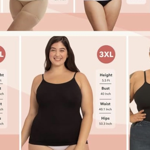 Shapermint Essentials All Day Every Day Scoop Neck Cami black 3XL fits 0x-1x - Picture 8 of 11